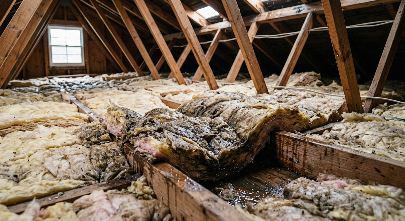 Attic moisture damage