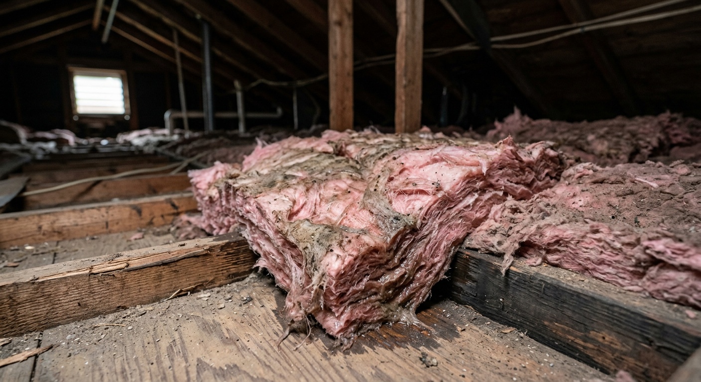 Attic moisture damage