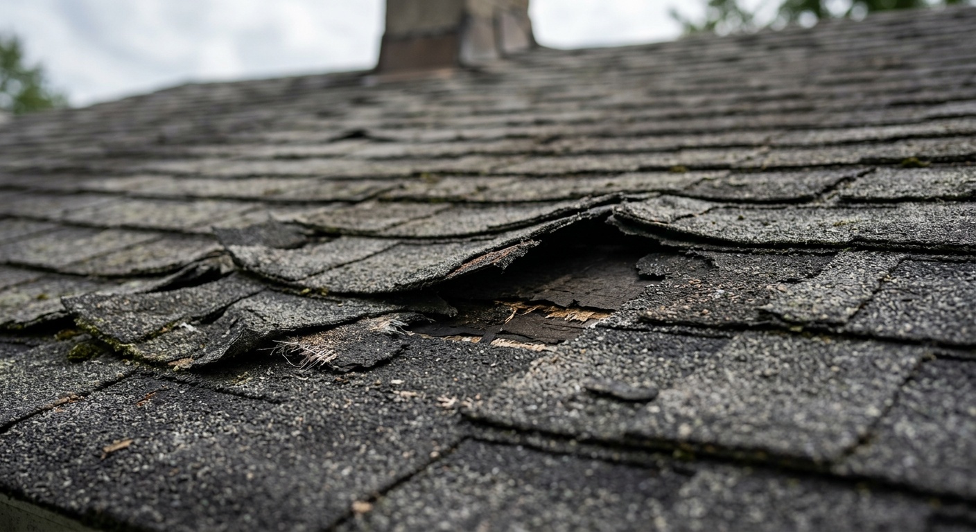 Damaged roof signs