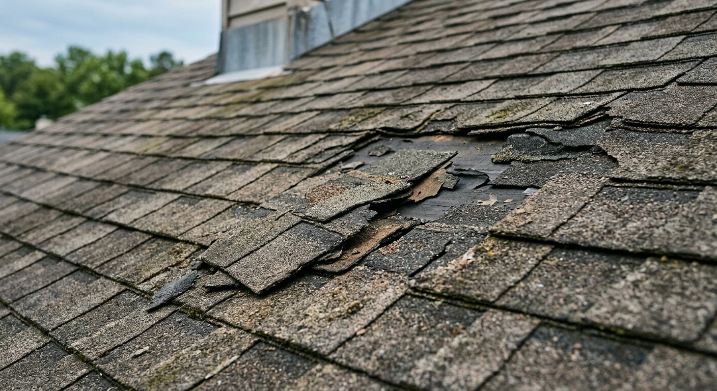 Damaged roof signs